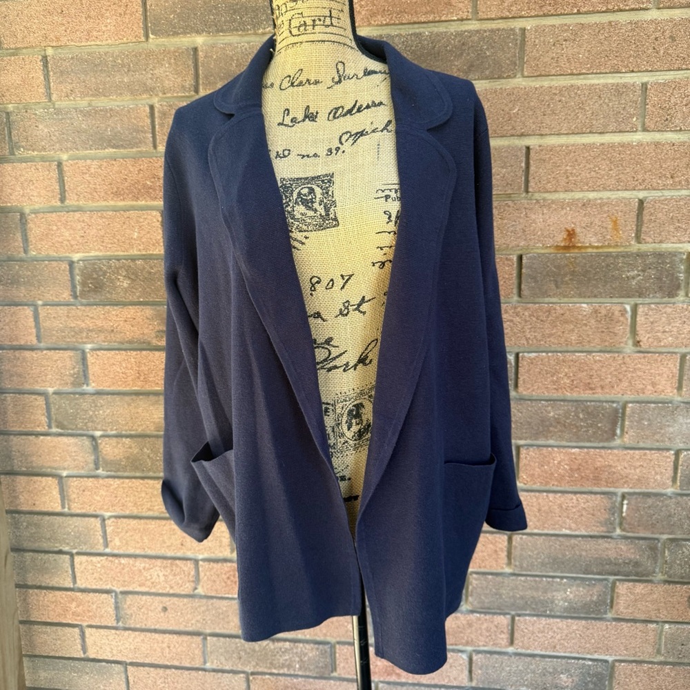 J. Crew Classic Dark Navy Cardigan Size Medium NWOT Re-imagined by J-crew